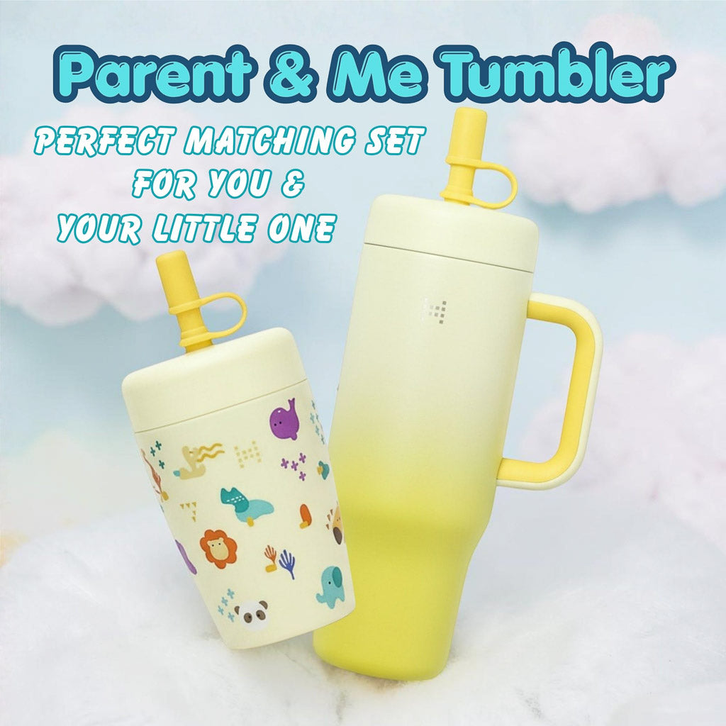 Marcus & Marcus Kids Tumbler | No Spill Straw Cup | Parent & Me Bottle | Keeps Drinks Cold 12H