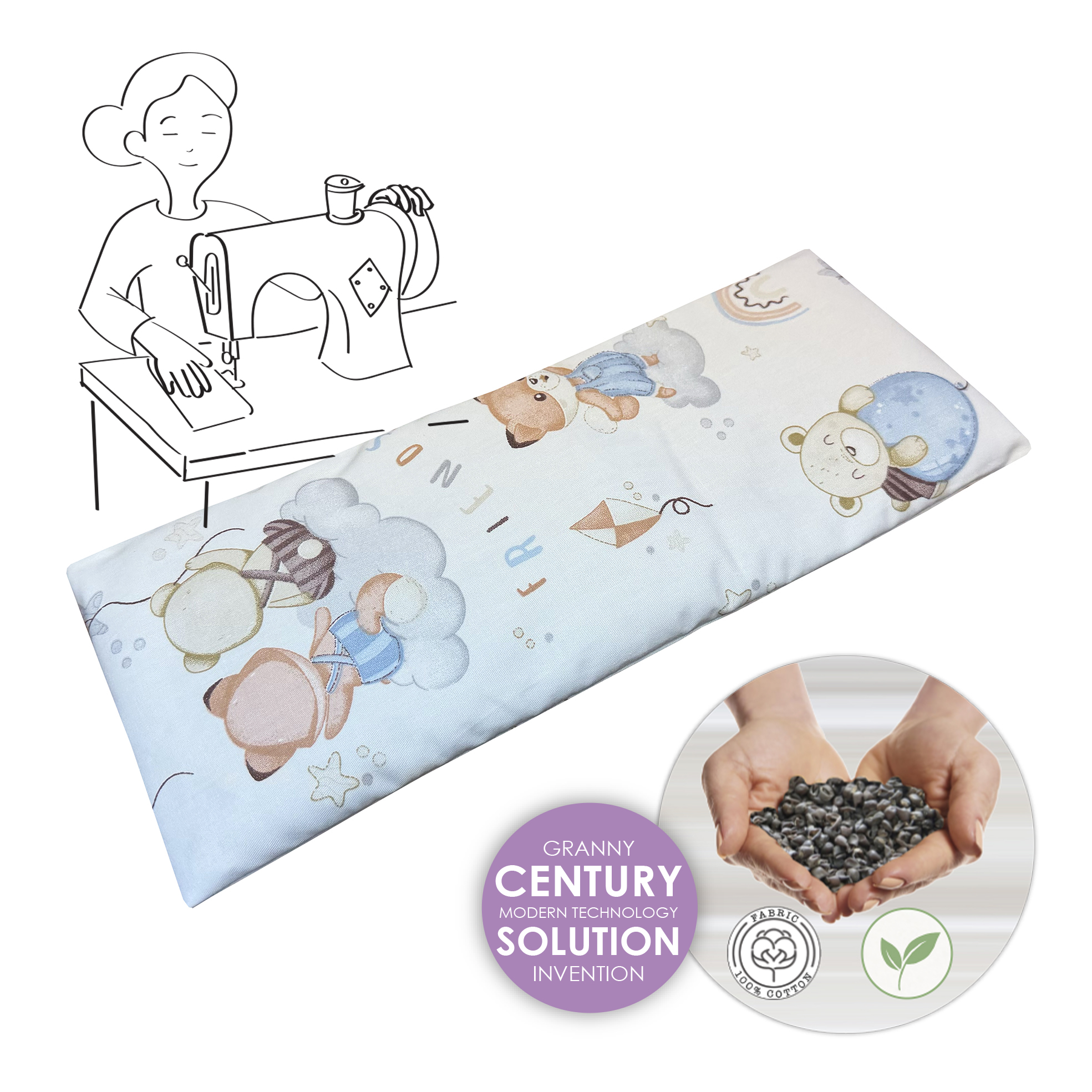 Lucky Baby 623343 / 623336 Bean Spout Husk Soothing Pillow (6 Design Option)