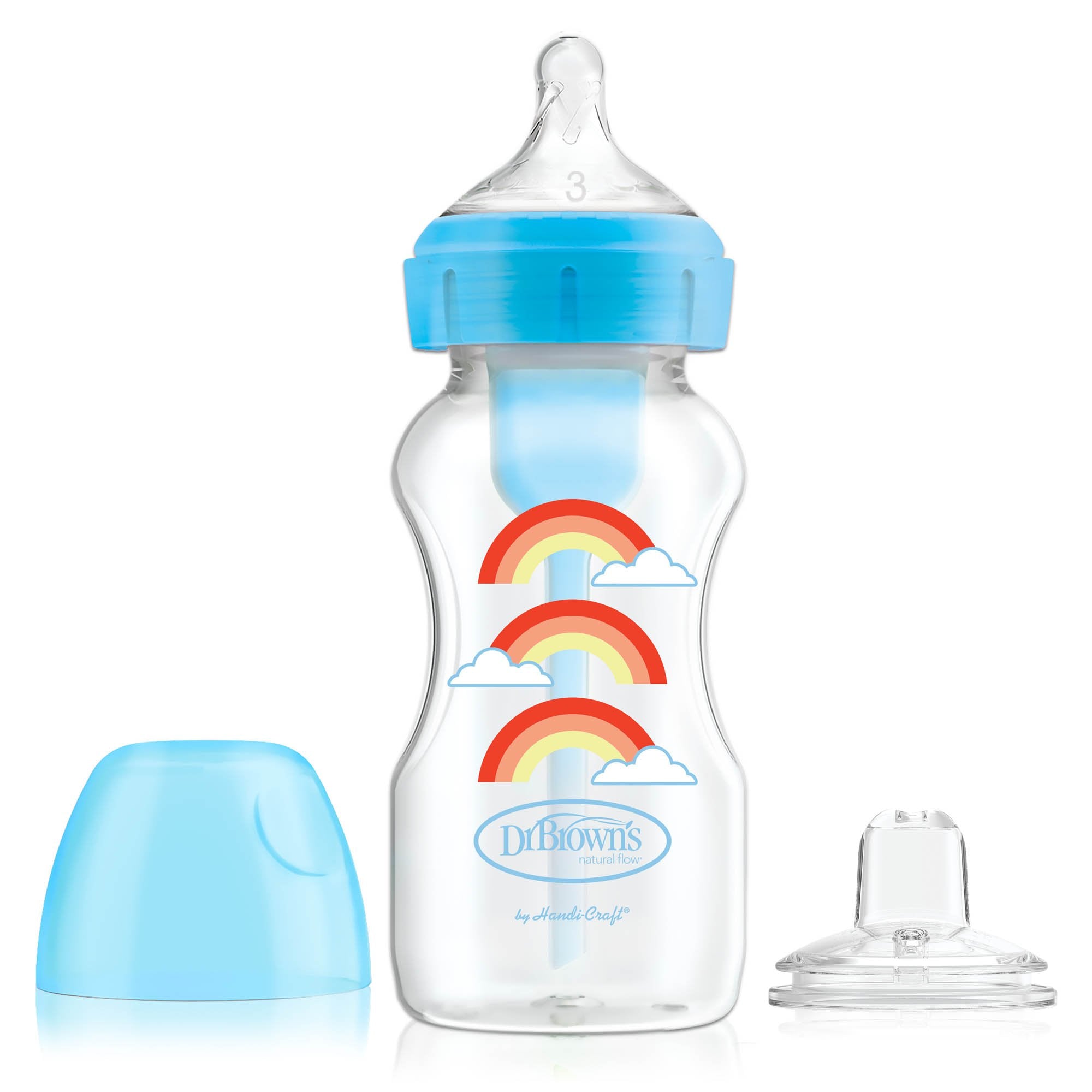 DR. BROWN'S Options+ Wide Neck PP Transition Bottle w/ Spout, 270ml, Assorted Colors