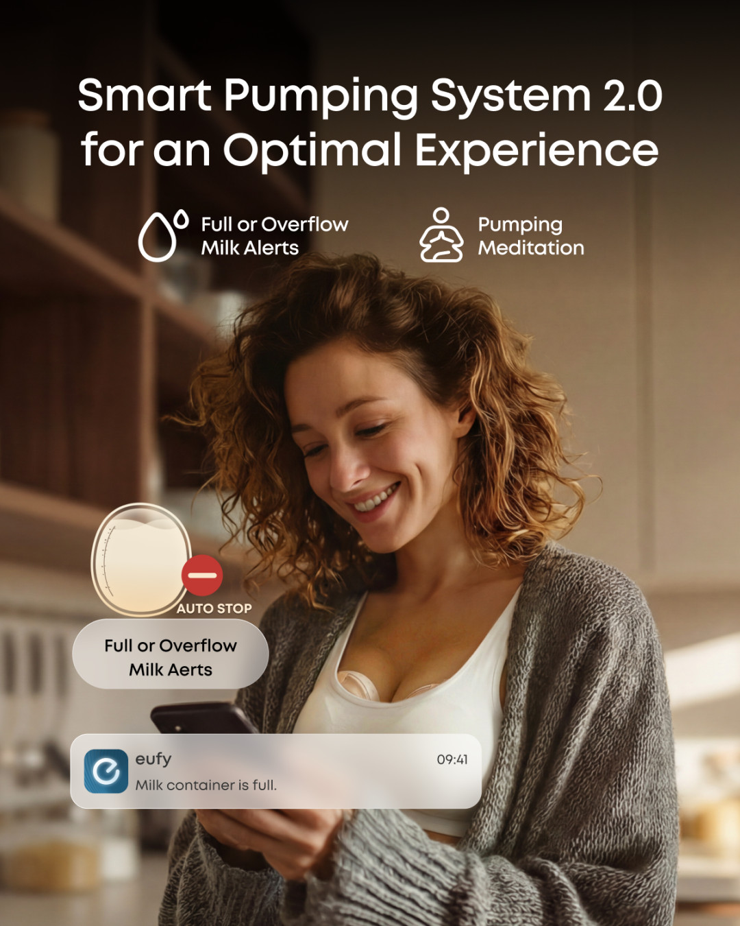 eufy S2 Pro Smart Pumping System 2.0 — full-bottle and leak alerts with app meditation