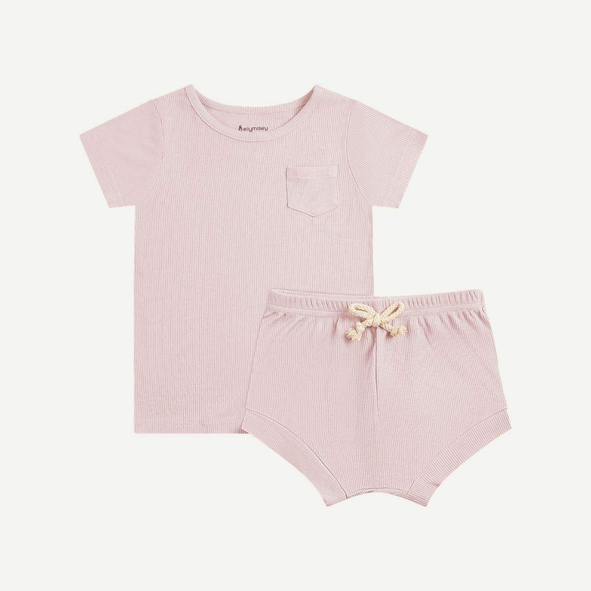 Elly Milley Signature Air Bamboo™ ActiveKidz Brise / Solids / 2 Piece Shirt and Shorts Set - Sakura