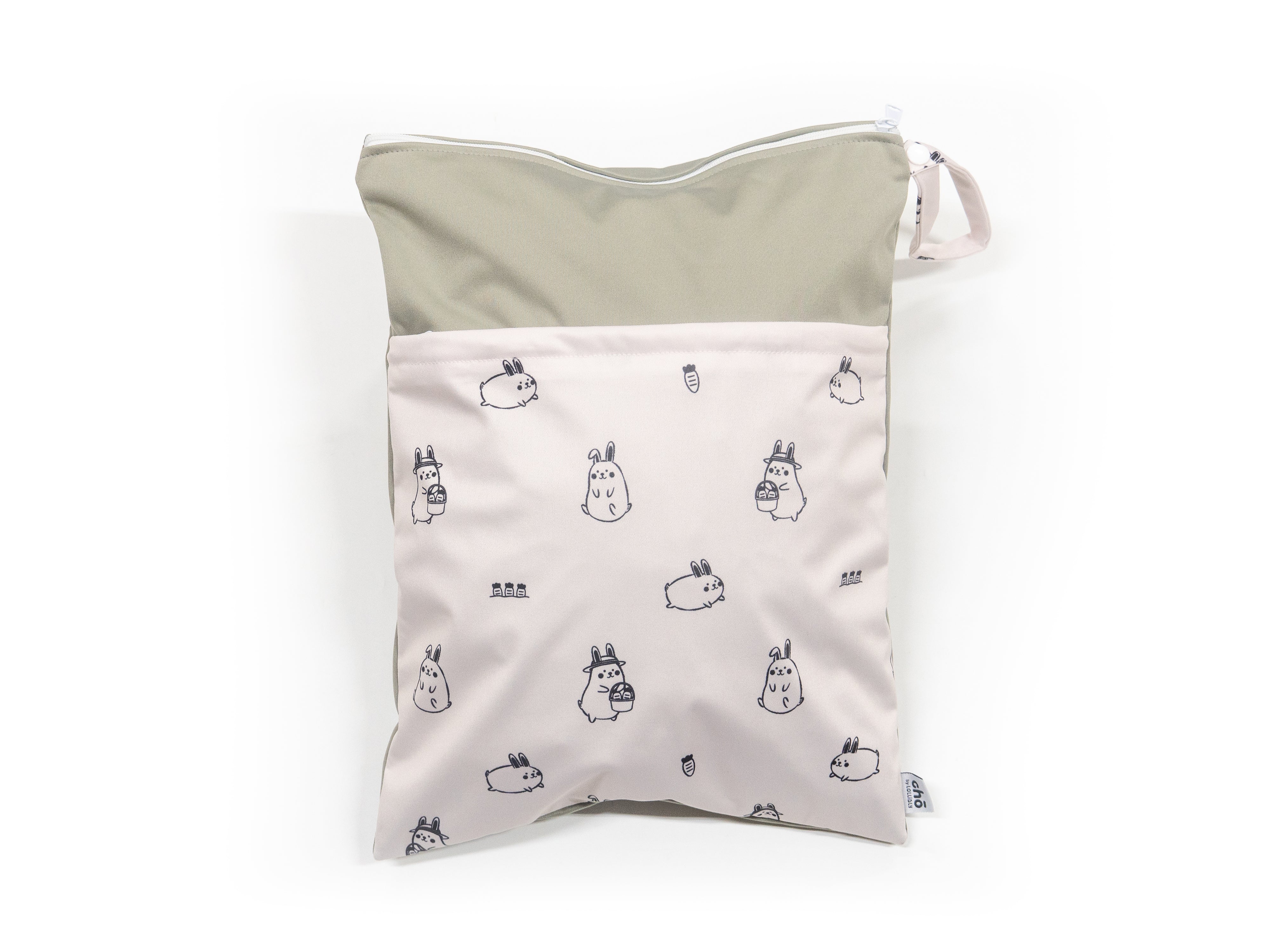 Cho Waterproof Diaper Wet Bag: Momo Bunny Slate (40 x 30cm)