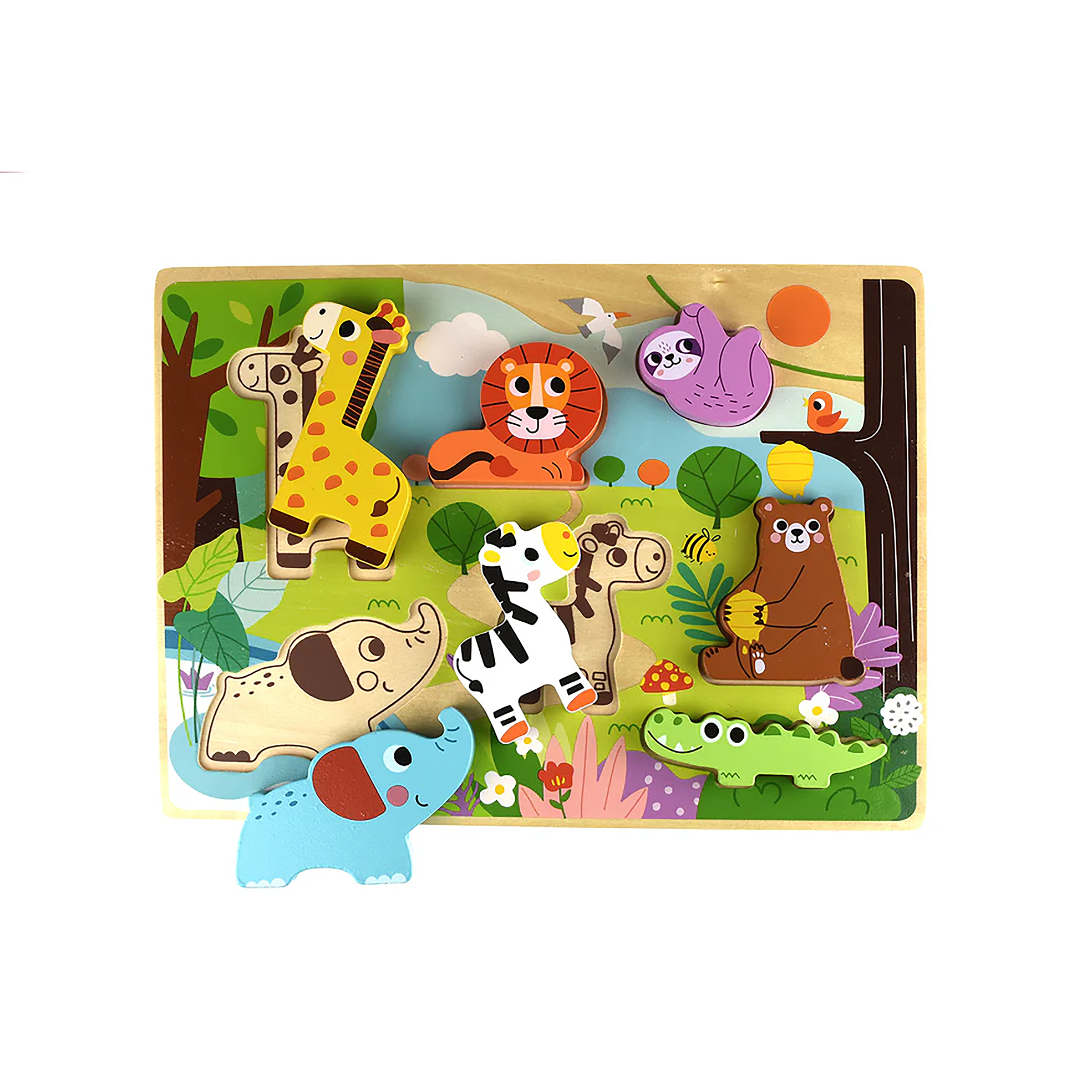 Lucky Baby Tookytoy Montessori Educative Learning Wooden Chunky Puzzle (2 Design Option)