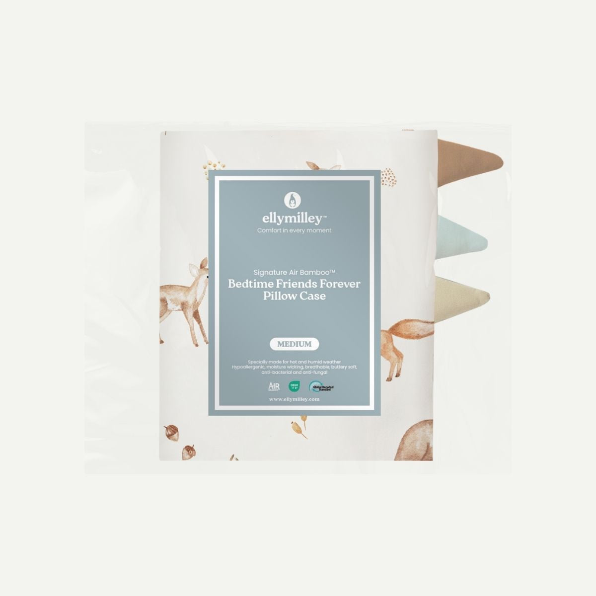 Elly Milley (CASING) Signature Air Bamboo™ Bedtime First Friend BFF Pillow Case - Forest Friends