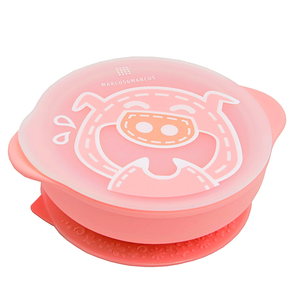 Marcus & Marcus Suction Bowl with Lid – Silicone Baby Feeding Bowl - Pokey