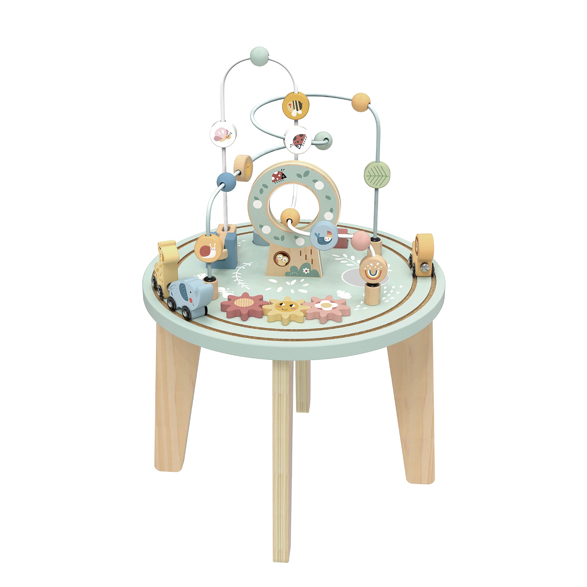Lucky Baby Tookytoy TH712N Montessori Educative Learning Wooden Activity Table Sensory Toy
