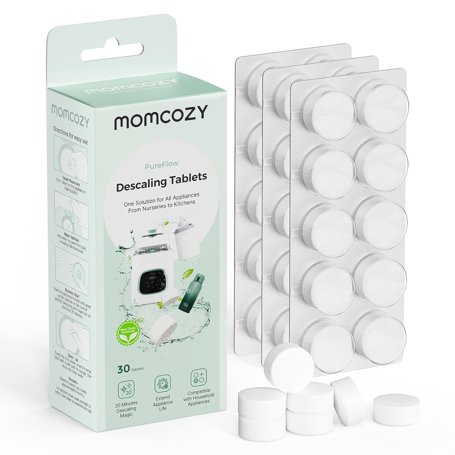 Momcozy Descaling Tablets for KleanPal Pro 30 Pack