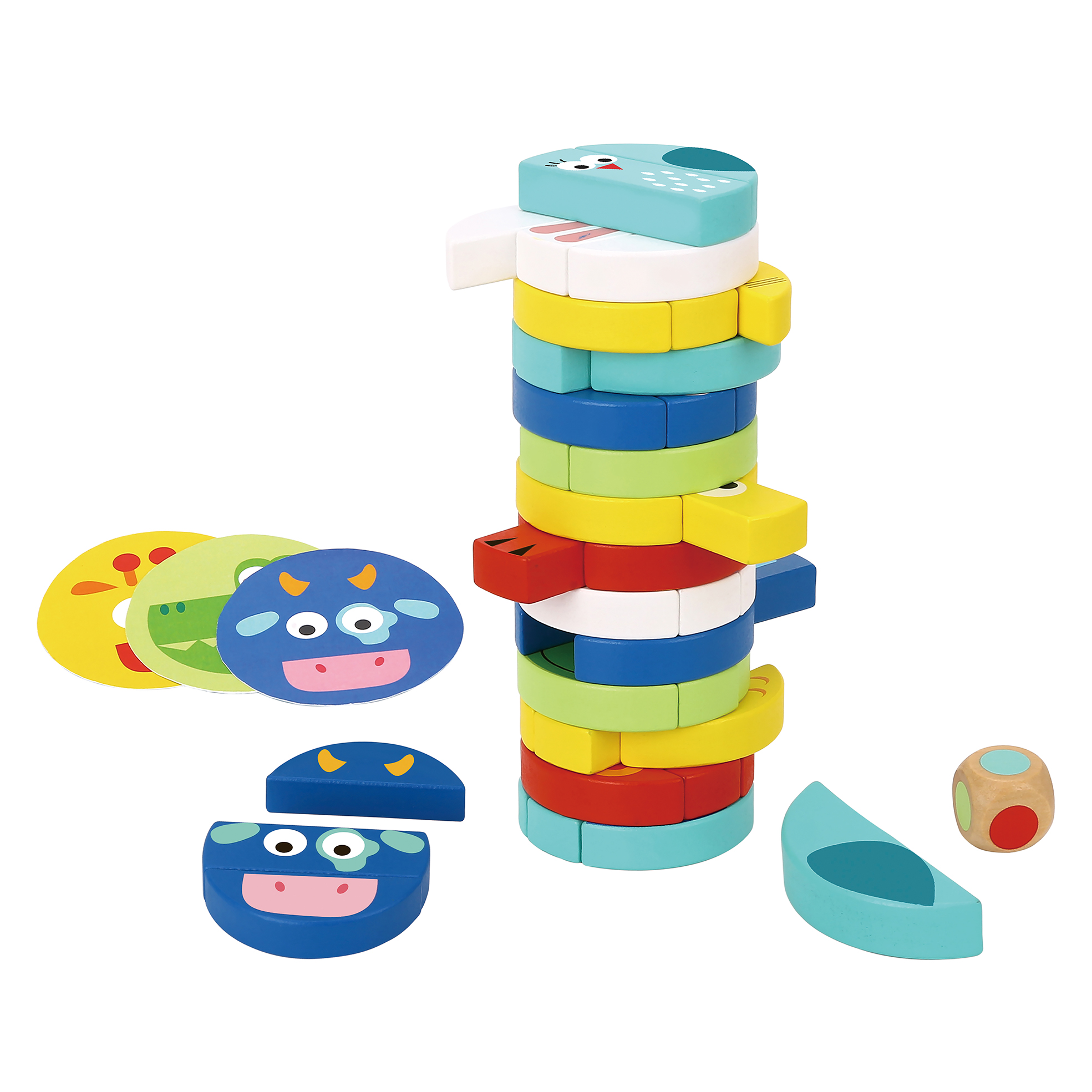 Lucky Baby Tookytoy TH293 Montessori Educative Learning Wooden Jenga Stacking Game Activity Toy