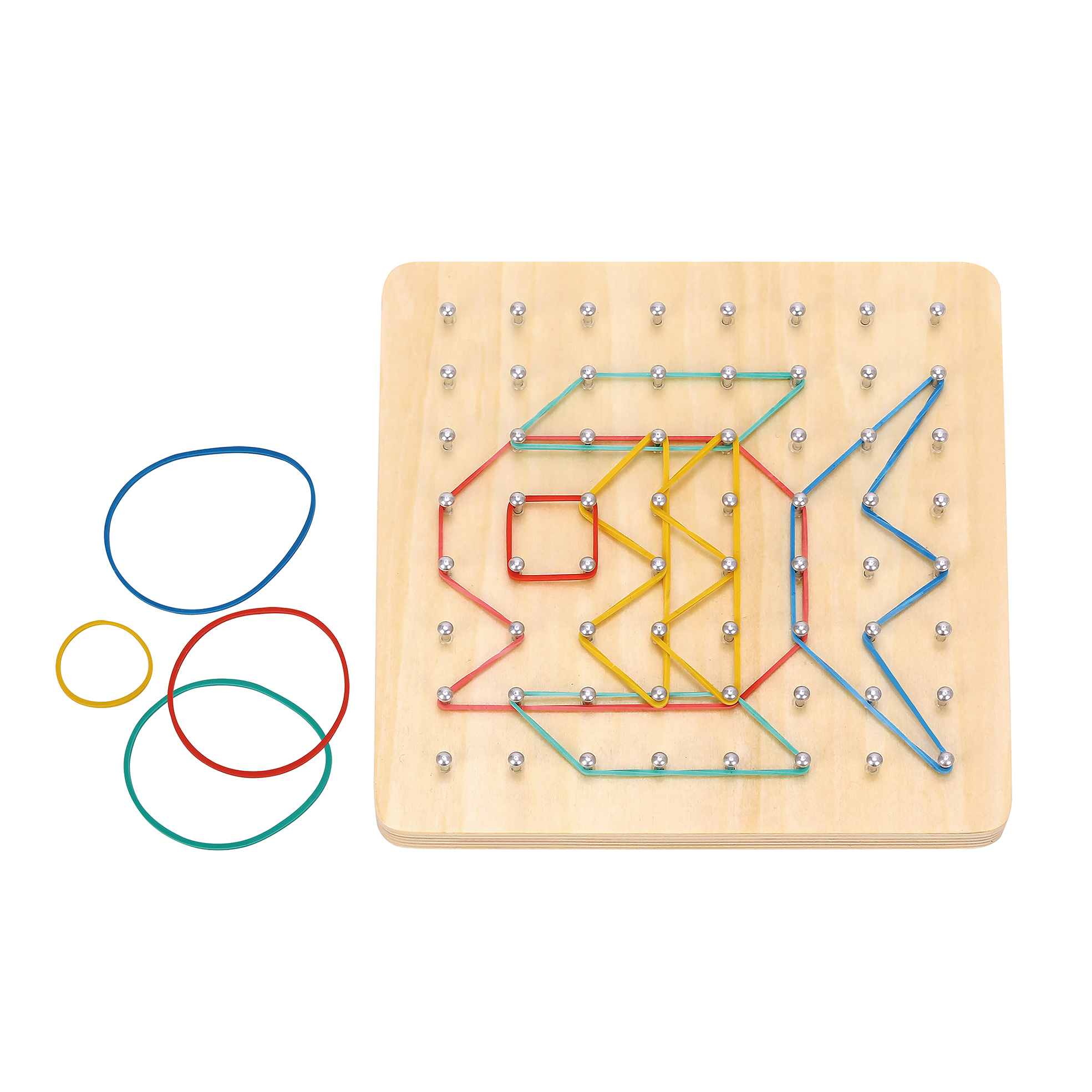 Lucky Baby Tookytoy TH248 Montessori Educative Learning Wooden Rubber Band Geoboard Activity Toy