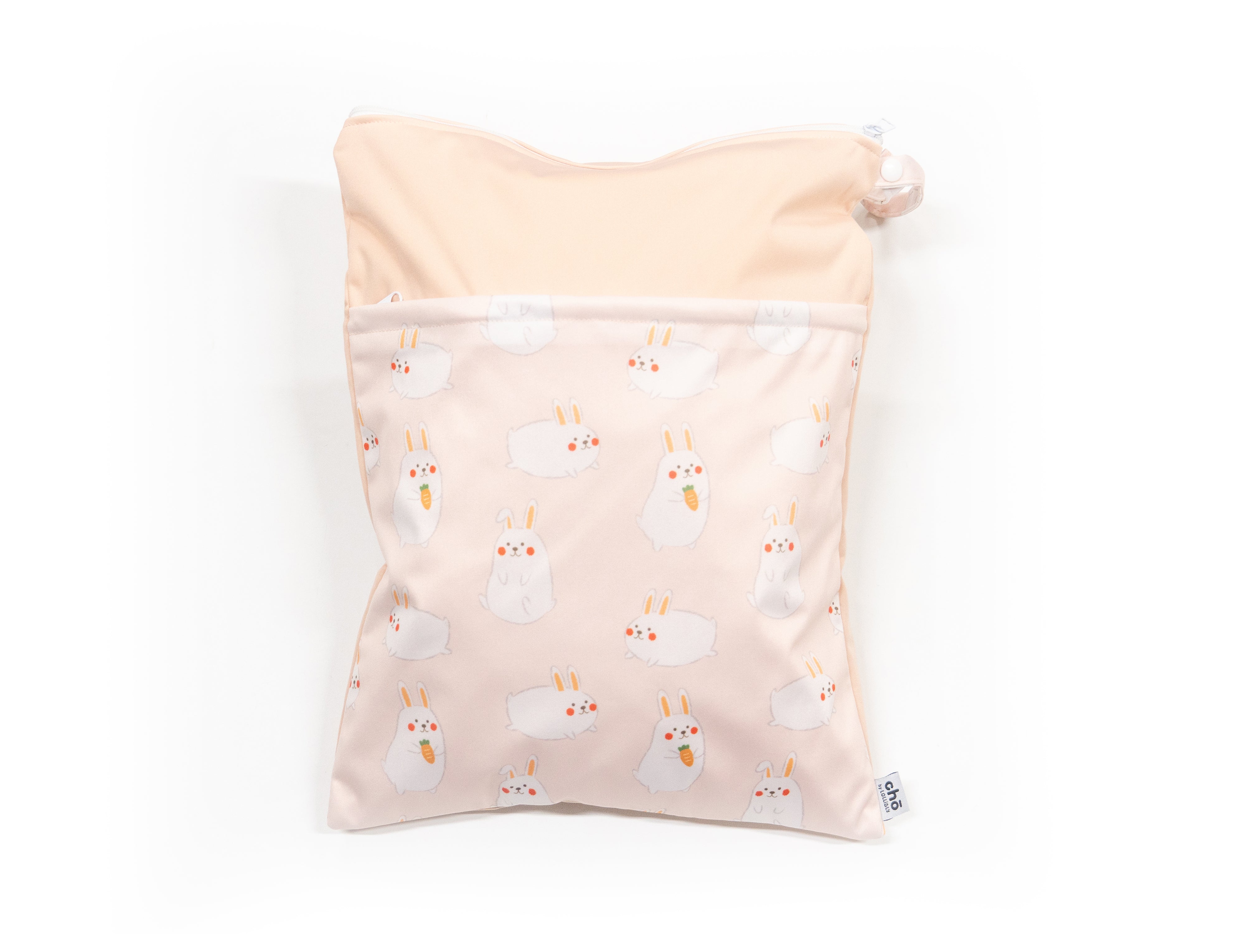 Cho Waterproof Diaper Wet Bag: Momo Bunny Peach (40 x 30cm)