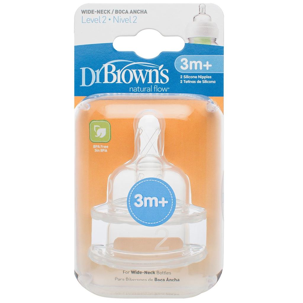 Dr Brown's Options Level 2 Baby Bottle Teats Nipple Pack Narrow BPA Free 3m+