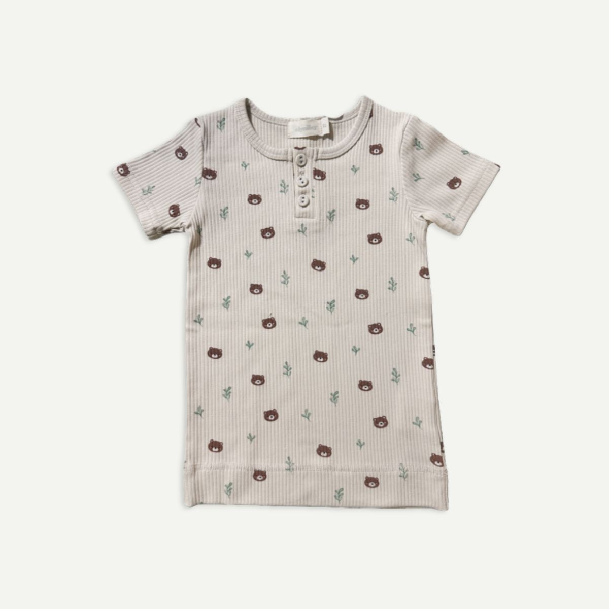 Elly Milley TENCEL™ Organic Cotton / Rêverie Button Tee - Woodland Bear