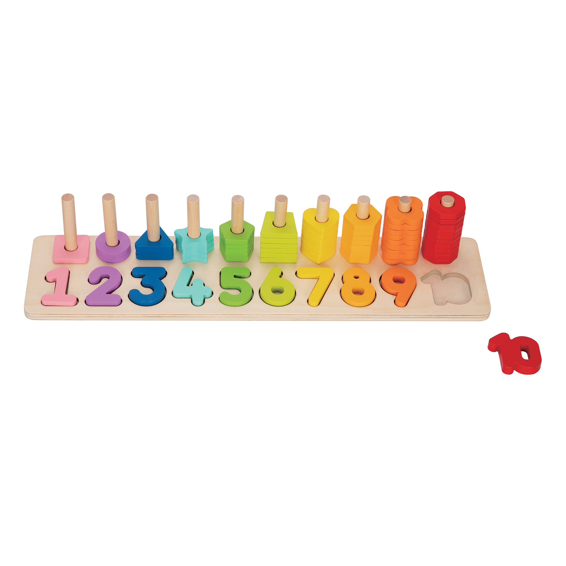 Lucky Baby Hi Pando HP038 Montessori Educative Learning Wooden Counting Stacker