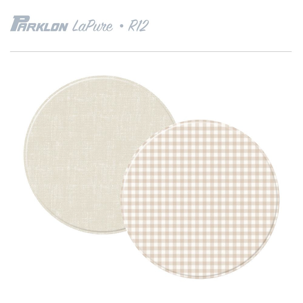 Parklon LaPure Round Mat Gingham Check Natural Fabric Beige (R12)