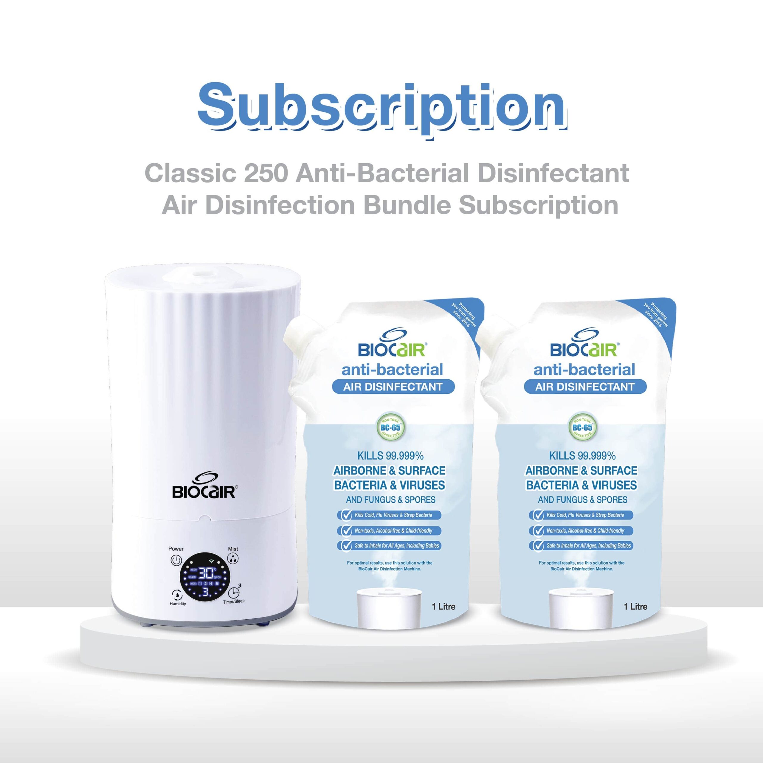BioCair Classic 250 Anti-Bacterial Disinfectant Bundle Subscription
