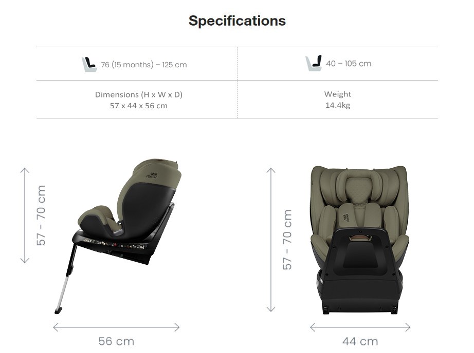 Britax Swivel-Grow Max Air Car Seat — KEEP THEM REARWARD FACING FOR LONGER