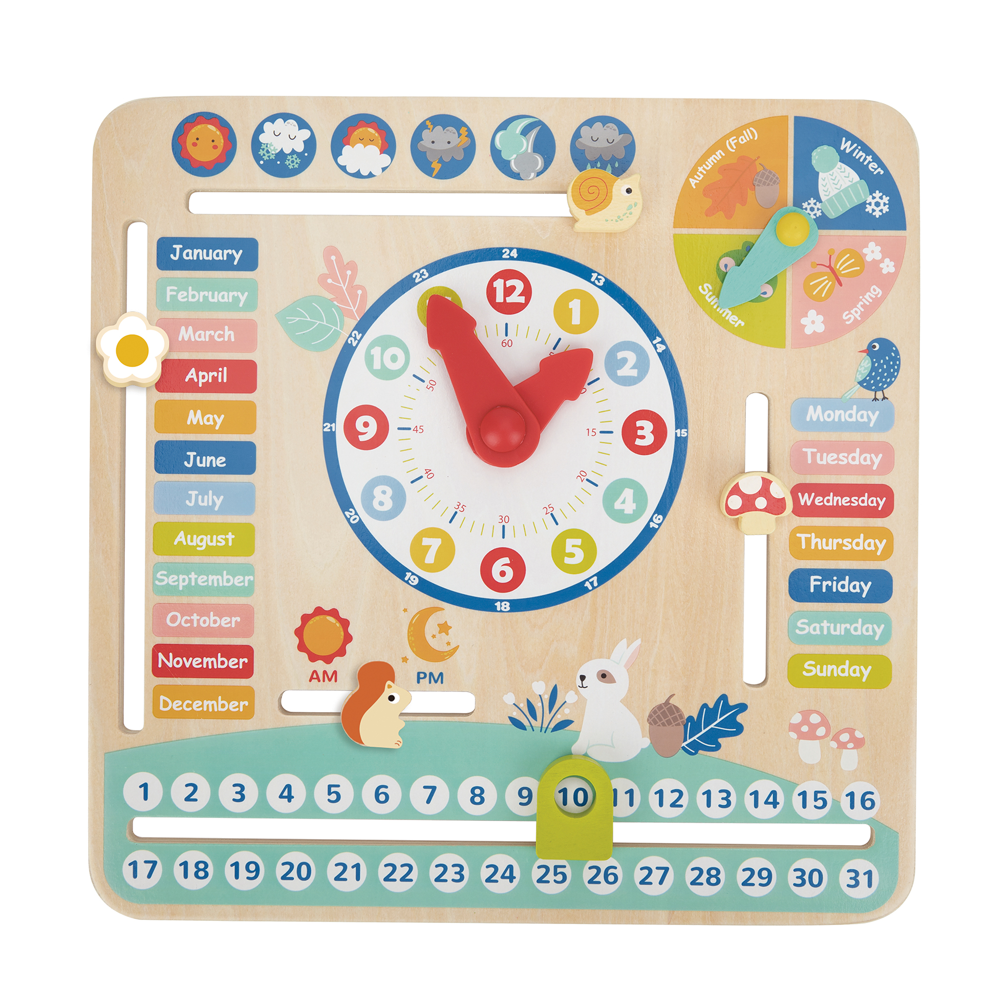 Lucky Baby Tookytoy TF329A Montessori Educative Learning Wooden My Calendar Activity Toy