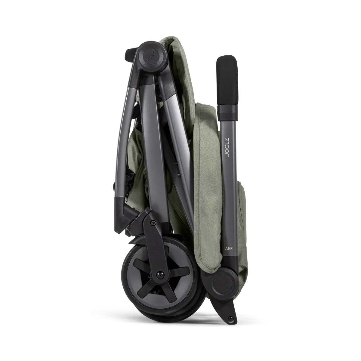 Joolz Aer 2 in its ultra-compact self-standing fold