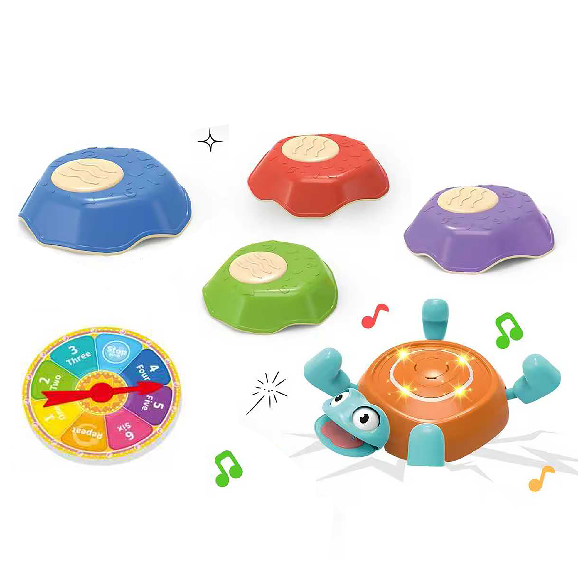 Lucky Baby 616086 Balance Sensory Music Light Up Stepping Stones for Kids Toddler – Turtle