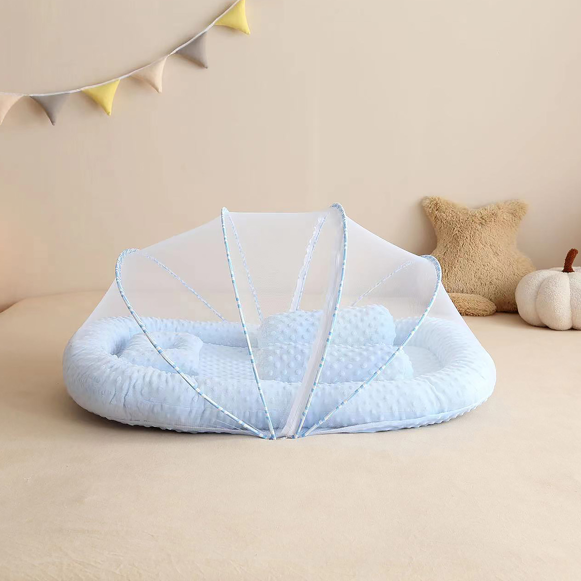 Lucky Baby 4950 Pop Up Portable Bed With Pillow + Bolster W/Mosquito Net (2 Colour Option)