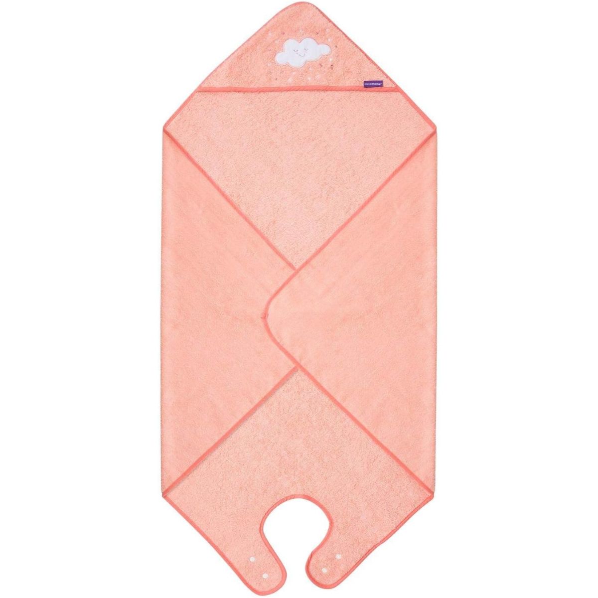 Clevamama Soft Cotton Hooded Baby Bath Towel - Coral
