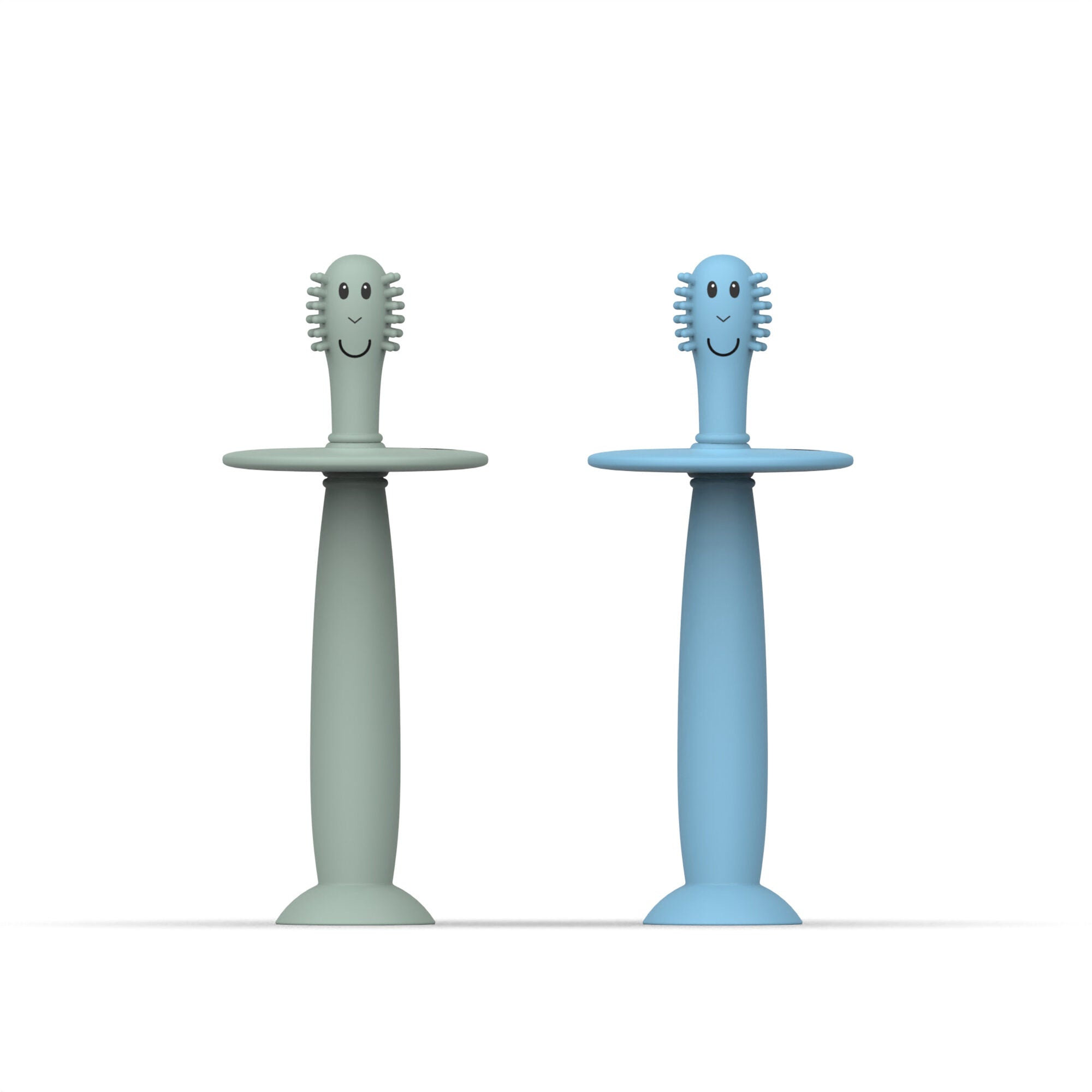 Matchstick Monkey Toothbrush With Stopper - Mint Green &amp; Light Blue
