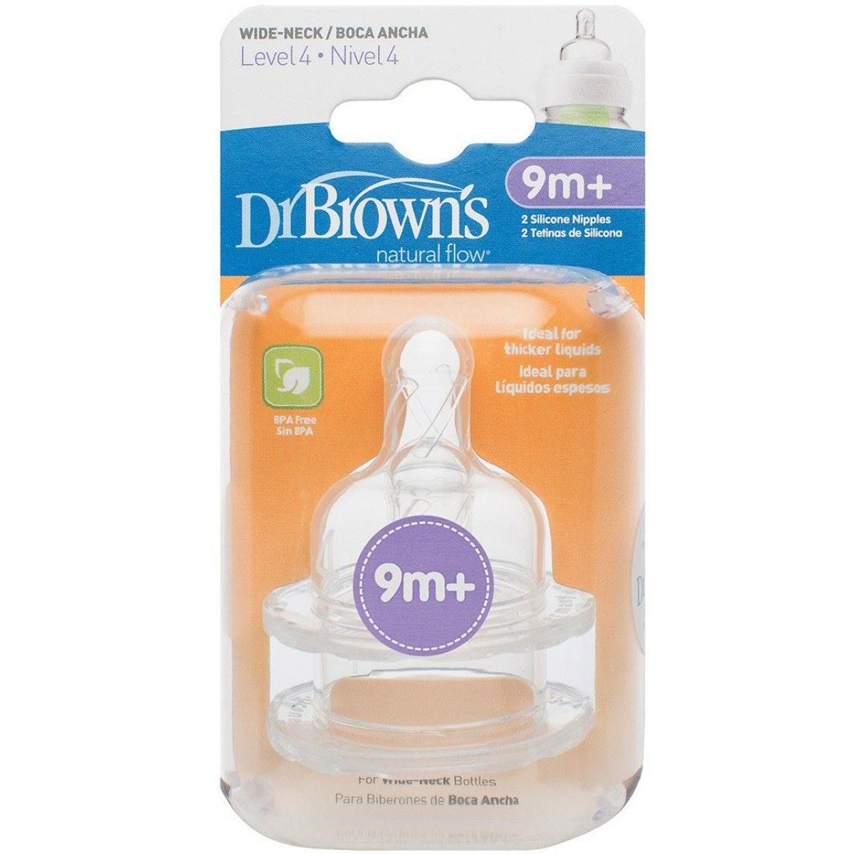 Dr Brown's Options Level 4 Baby Bottle Teats Nipple Pack Wide BPA Free 9m+