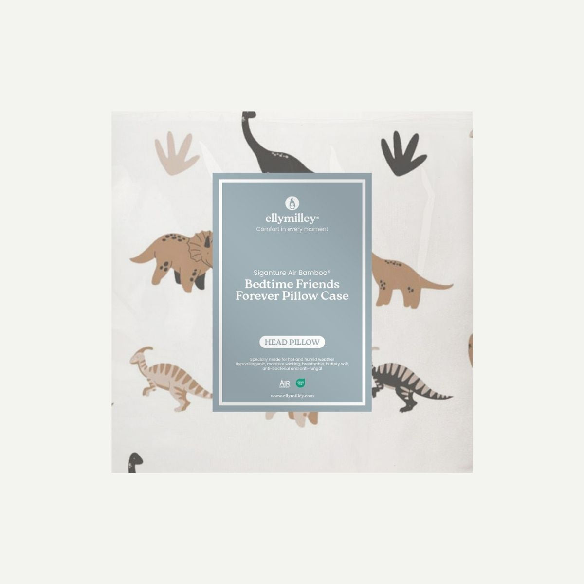 Elly Milley (CASING) Signature Air Bamboo™ BFF Head Pillow - Dinosaur