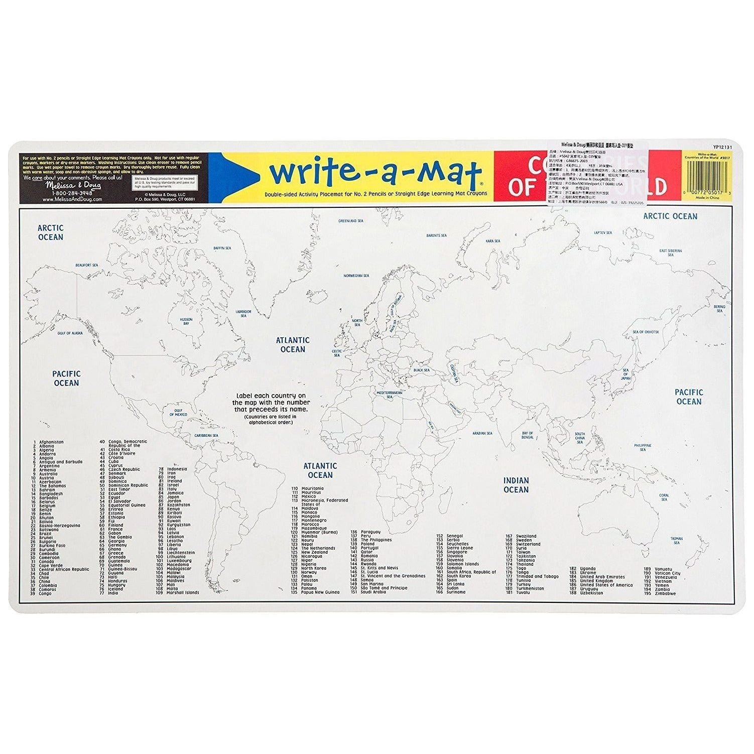 Melissa & Doug Countries of the World Write-A-Mat