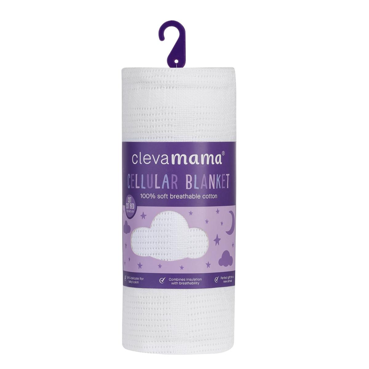 Clevamama Cellular Cot/Cot Bed Blanket - White 120x140cm
