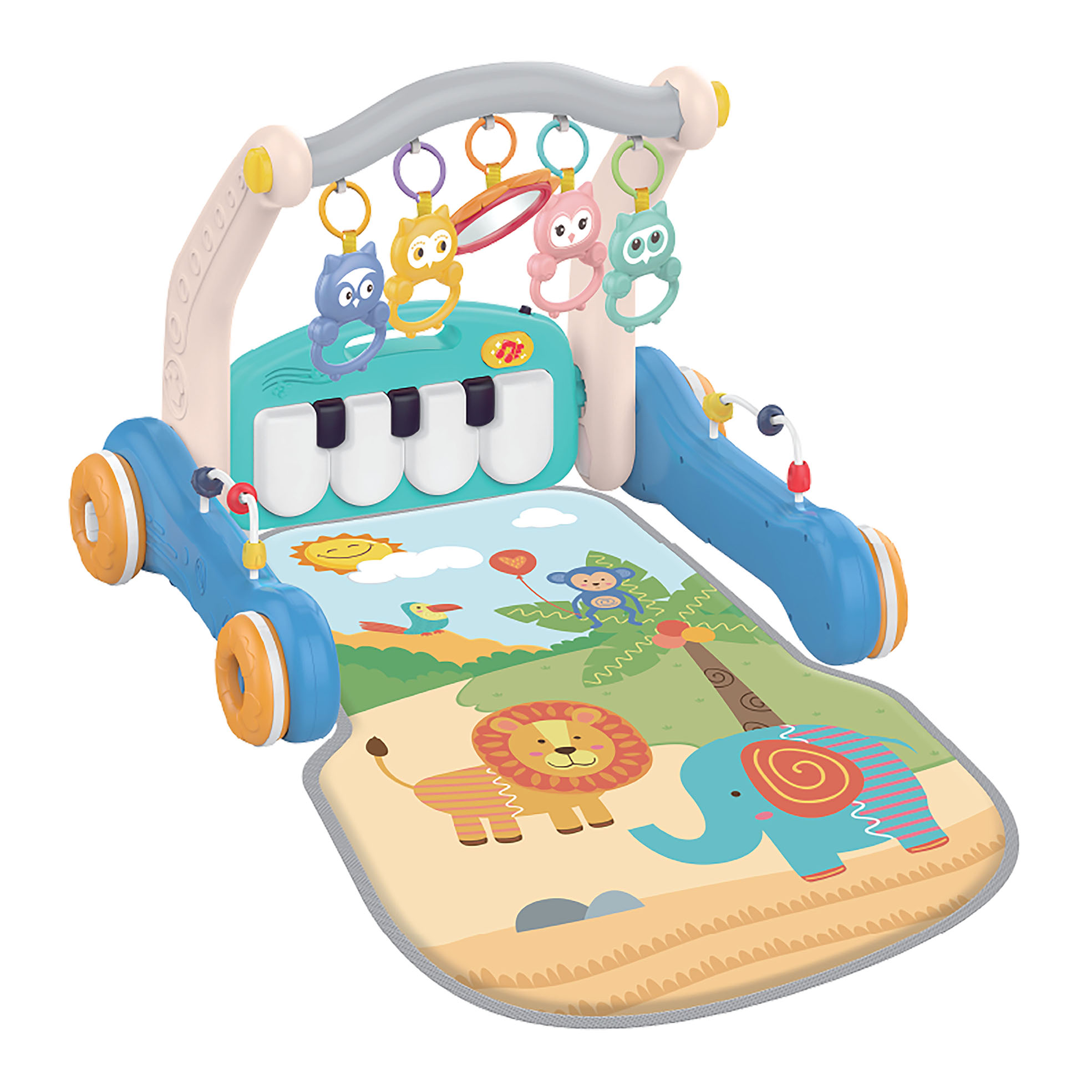 Lucky Baby 620328 2 In 1 Pedal Piano Harps Gym/Walker – Safari