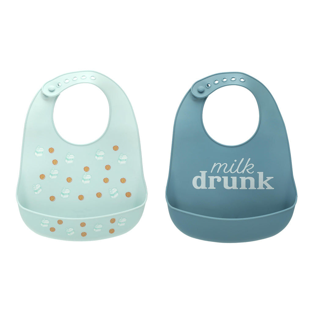 Pearhead Silicone Bib 2 Pack - Milk Drunk