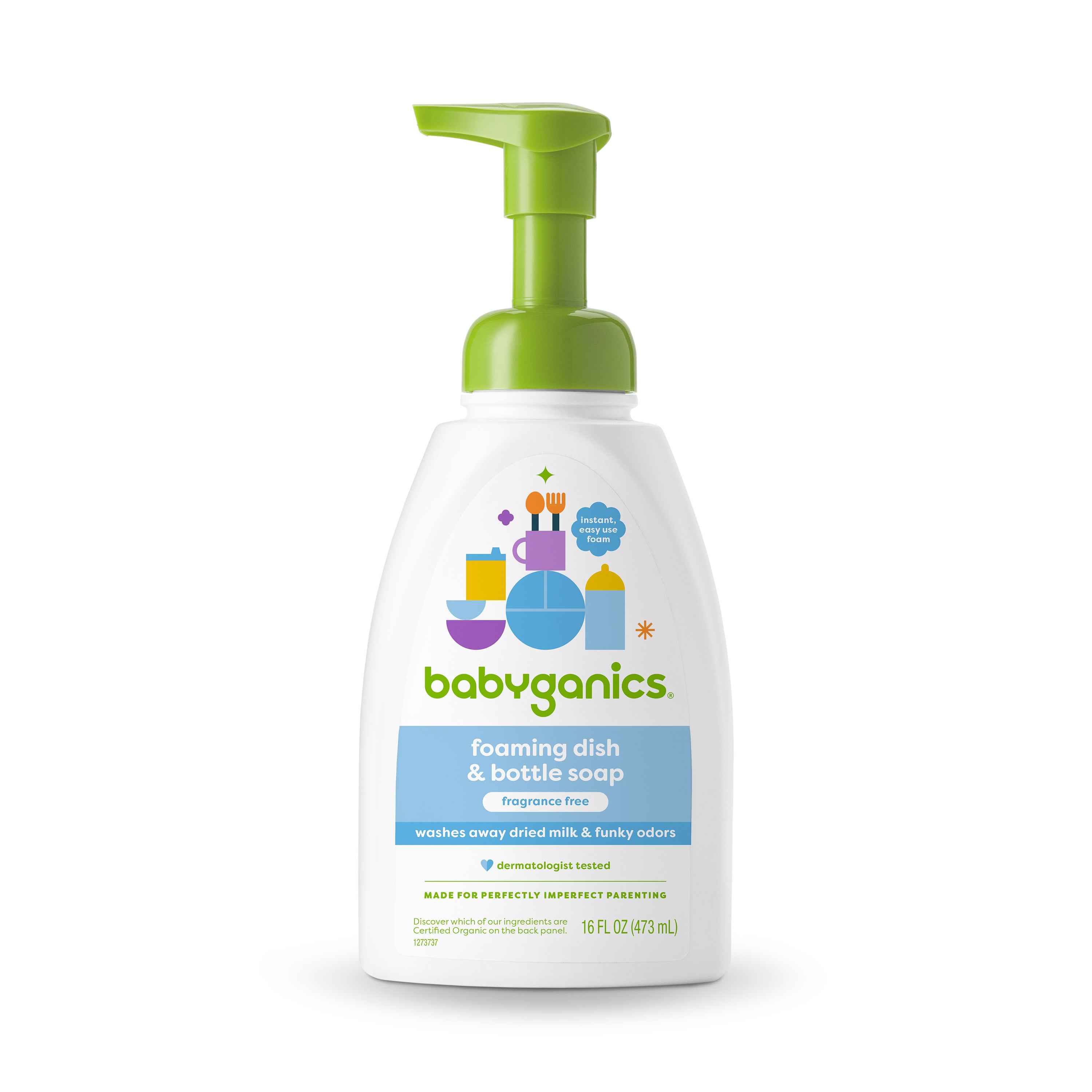 Babyganics foaming dish & bottle soap, fragrance free