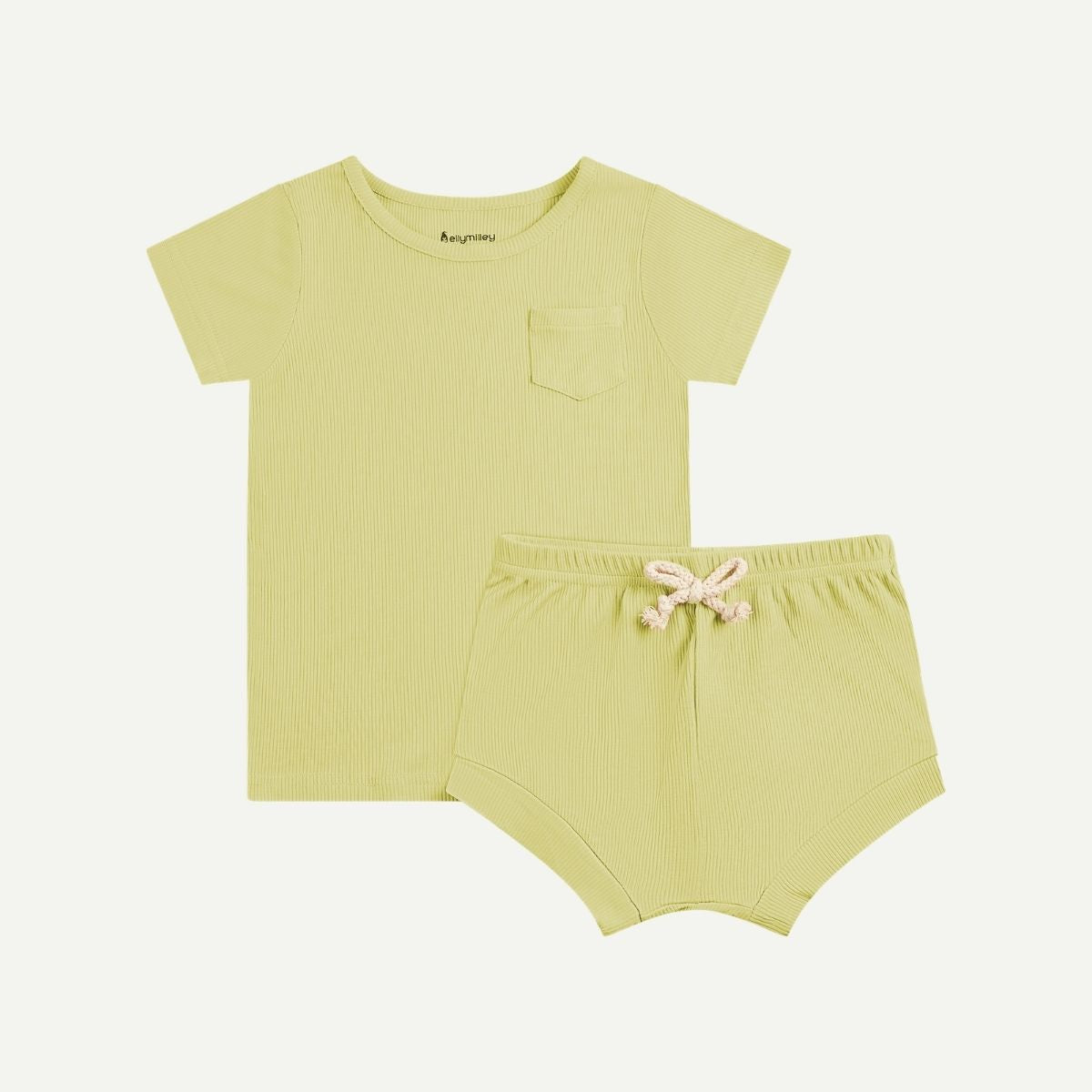 Elly Milley Signature Air Bamboo™ ActiveKidz Brise / Solids / 2 Piece Shirt and Shorts Set - Lemon