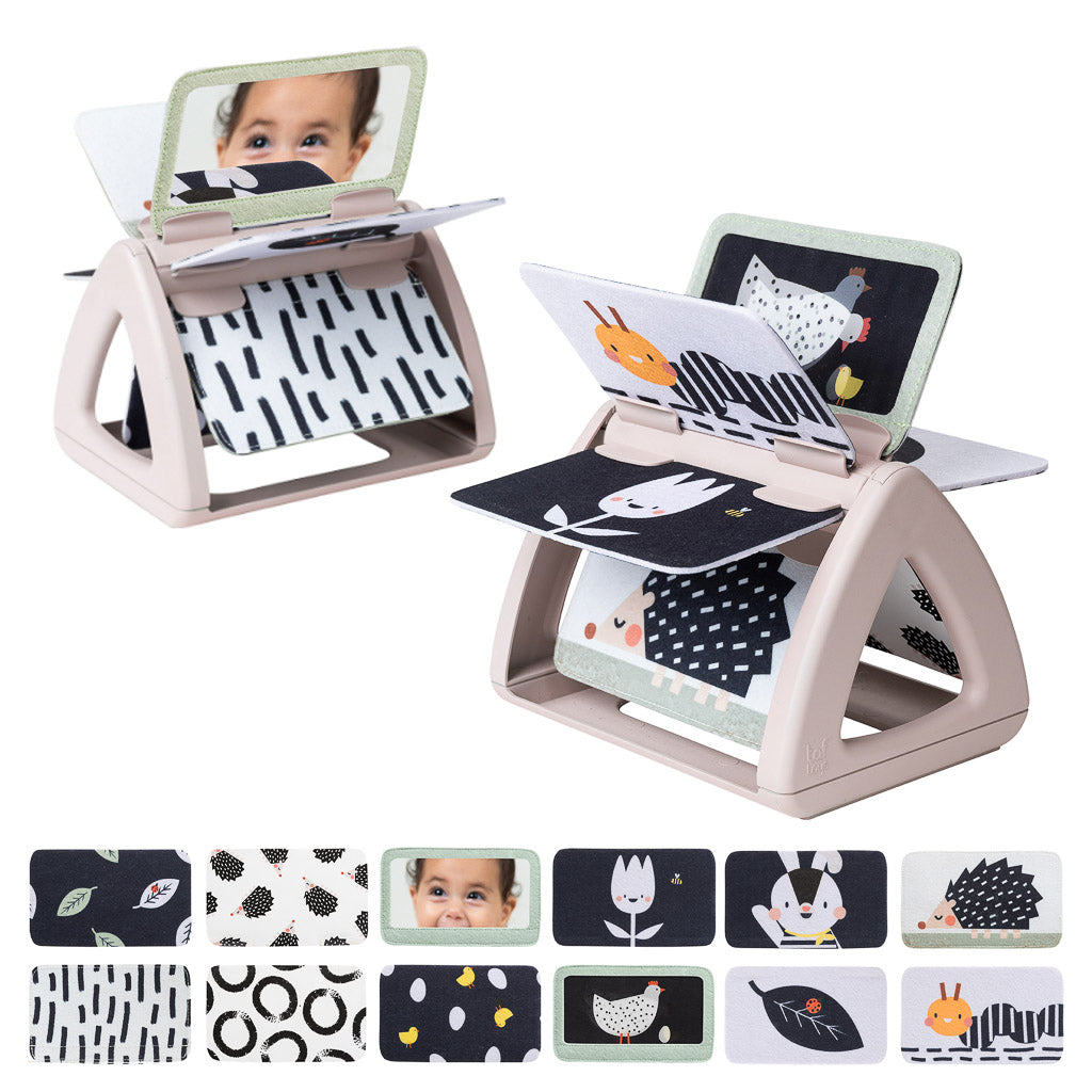 Taf Toys Black & White Tummy Time Rattling Spinning Book | 0 months+