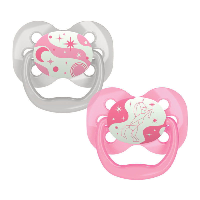 DR. BROWN'S Advantage Pacifier Glow In The Dark Pacifier, Assorted Stages, 2-Pack