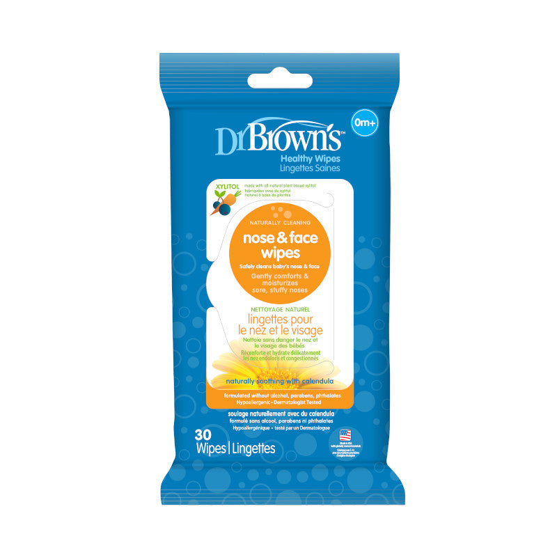 Dr. Brown's Nose and Face Wipes 30 Count Calendula Infused