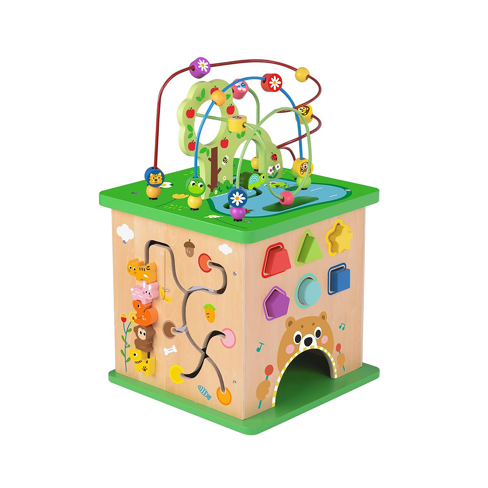 Lucky Baby Tookytoy TK533B Montessori Educative Learning Wooden Play Cube Centre Activity Toy