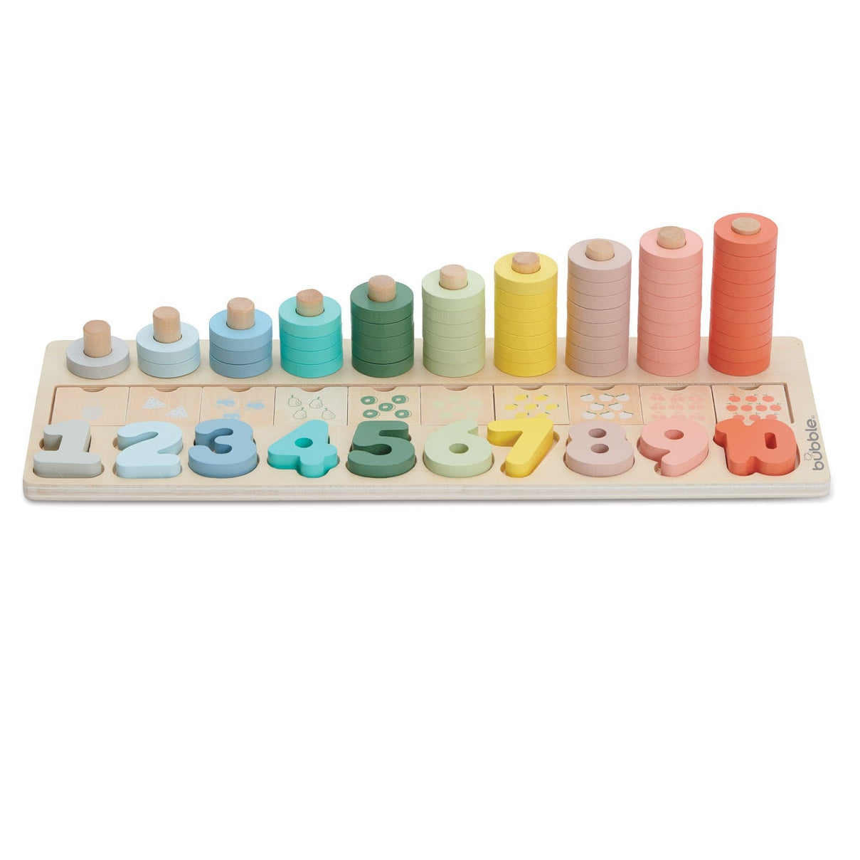 Bubble Wooden Numbers & Blocks Counting Set