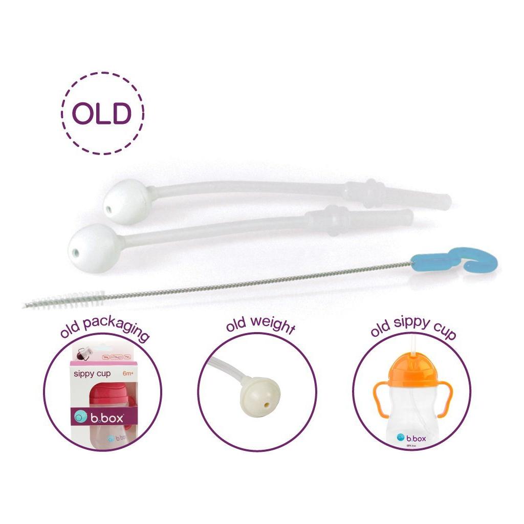 B.Box Replacement Straws & Cleaning Brush for Sippy Cup (For Old Cups Only)