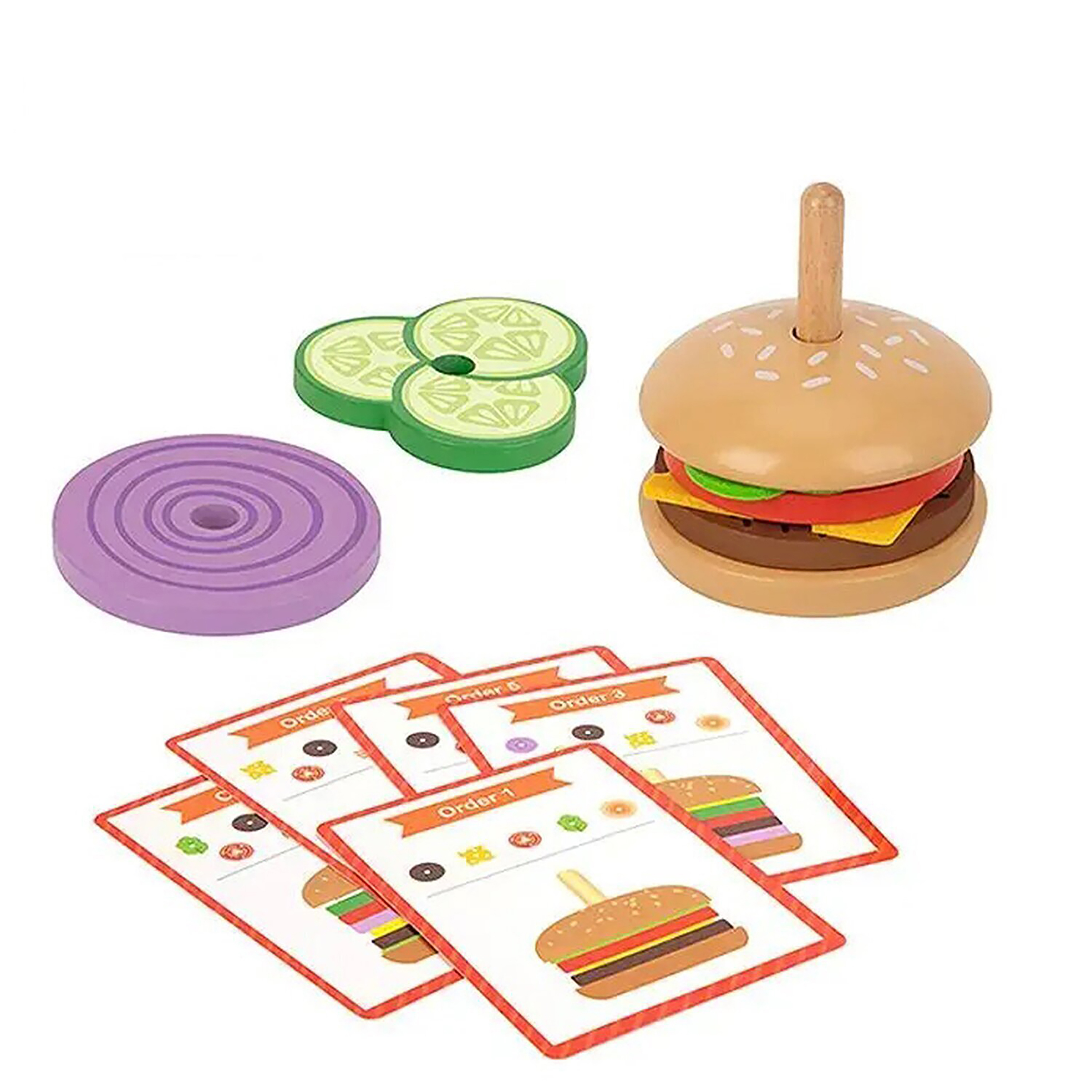 Lucky Baby Tookyland TH844 Montessori Educative Learning Wooden Making A Burger