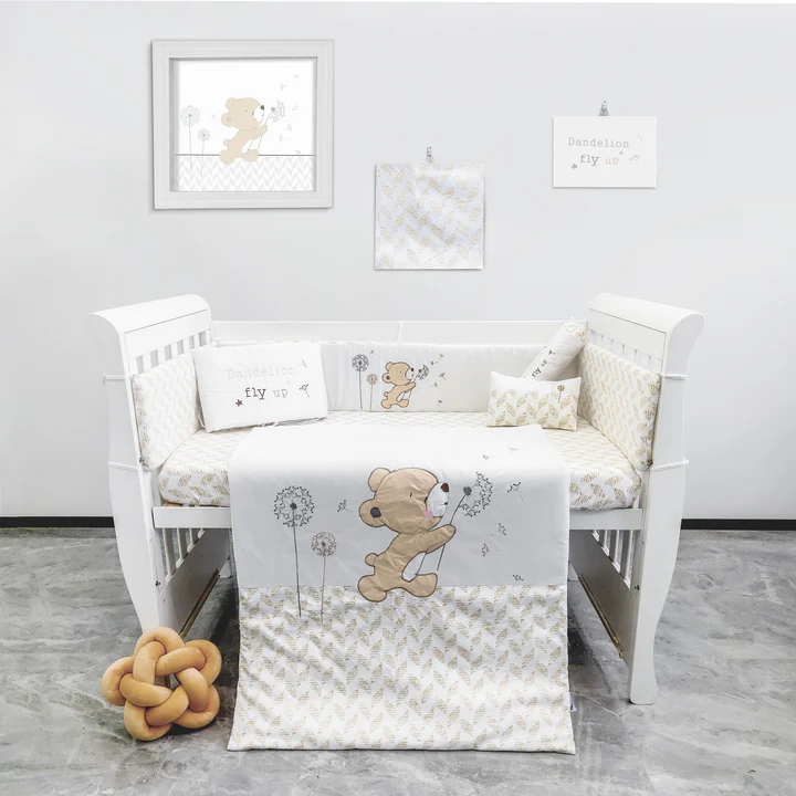 Palette Box 8pcs 100% Cotton Baby Bedding Set, Dandelion Bear