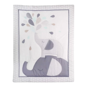 Palette Box 8pcs Soft Polyester Baby Bedding Set, Grey Elephant