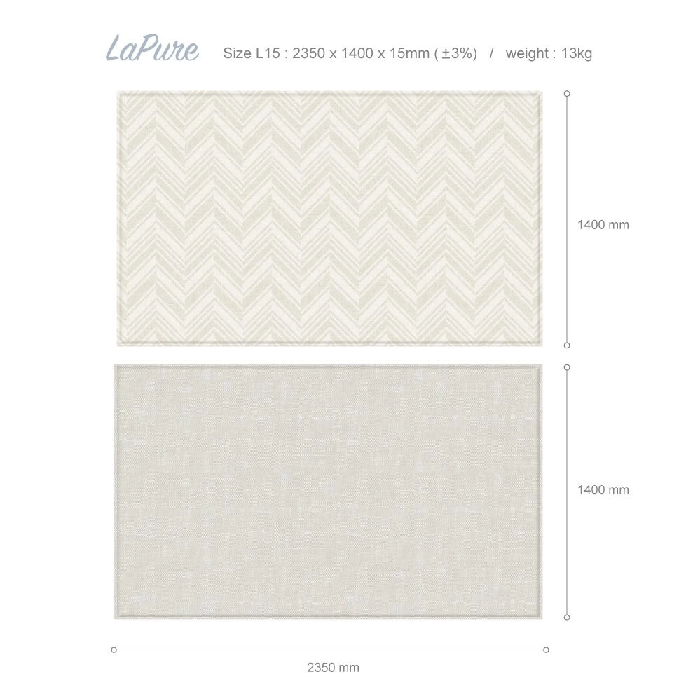 LaPure Herringbone Rug Fabric Beige (size XL15) NEW