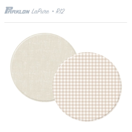 Parklon LaPure Round Mat Gingham Check Natural Fabric Beige (R12)