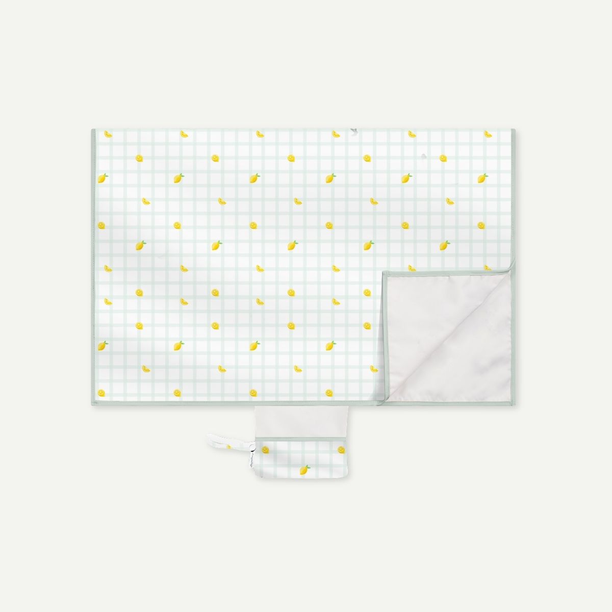 Elly Milley EasyPack Diaper Changing Mat - Gingham Green Lemon