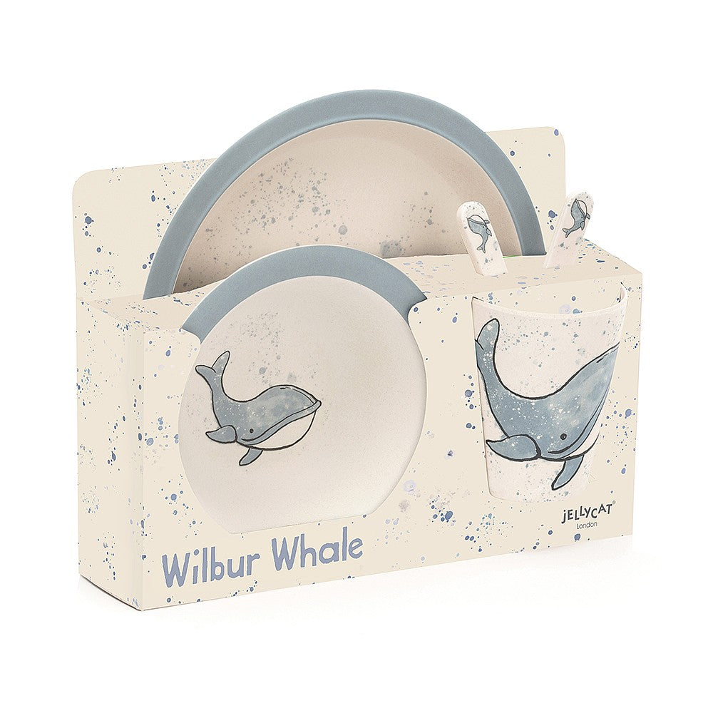 JellyCat Wilbur Whale Bamboo Set