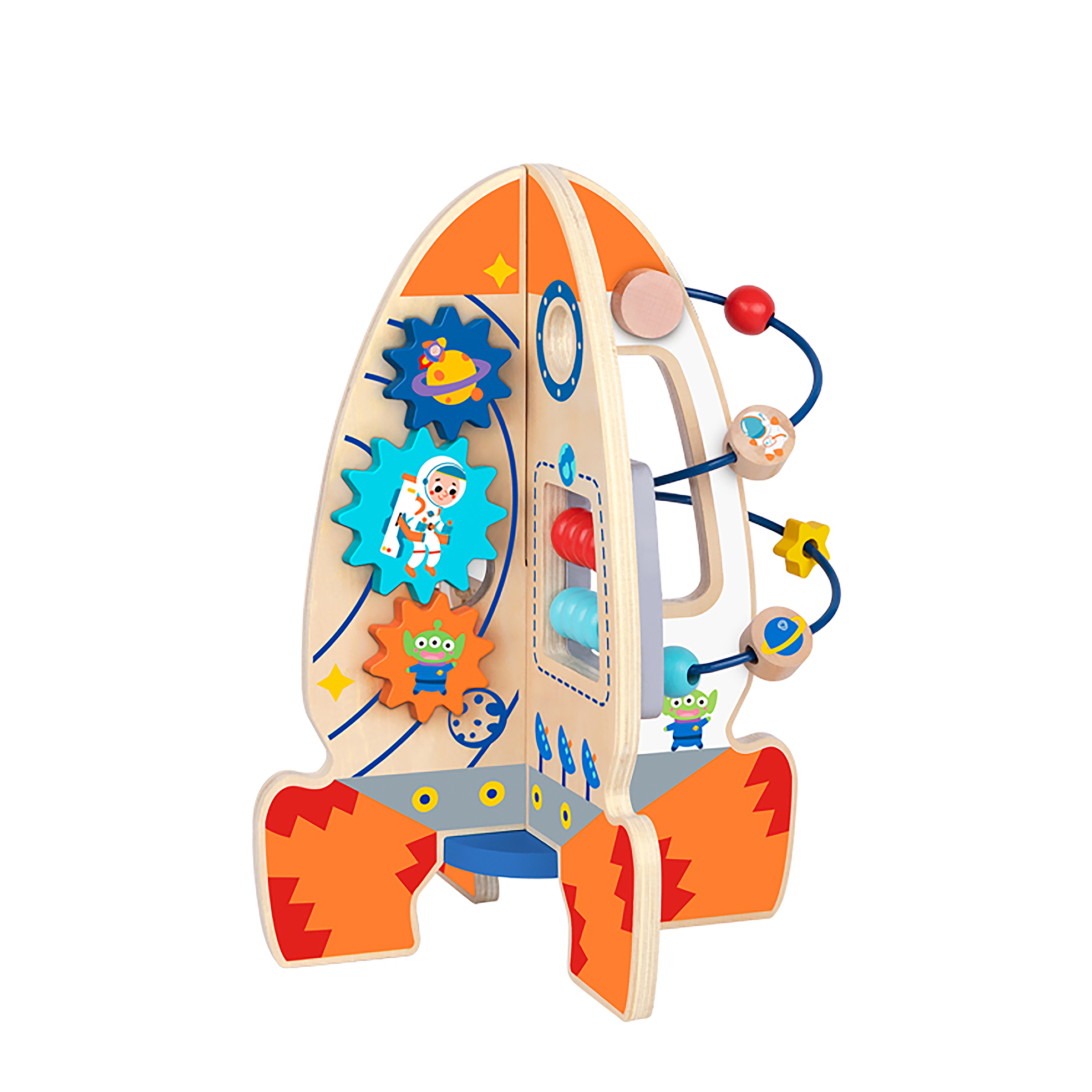 Lucky Baby Tookytoy TK333 Montessori Educative Learning Wooden Rocket Activity Toy