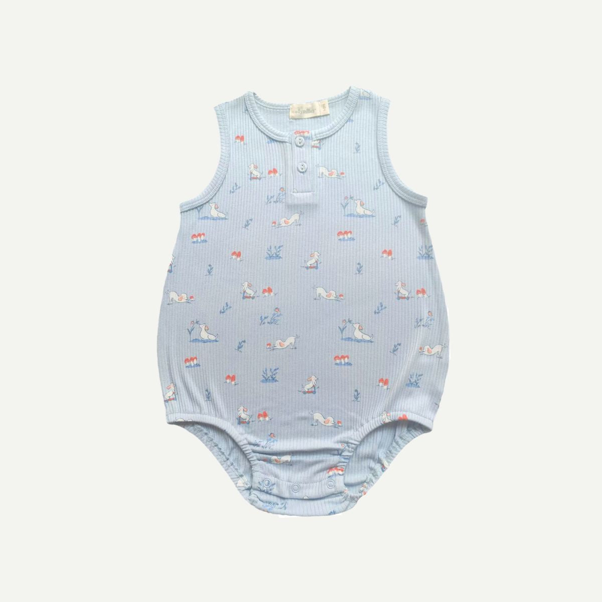 Elly Milley TENCEL™ Organic Cotton / Vent Romper Pup Meadow