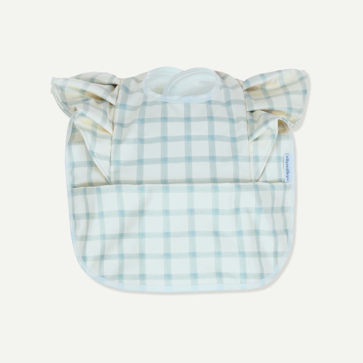 Elly Milley PlayKidz Bulle Ruffled Bib - Gingham Serene Sky